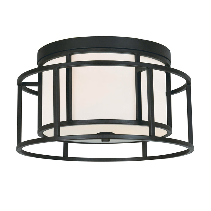 Brian Patrick Flynn Hulton 2 Light Matte Black Flush Mount Crystorama
