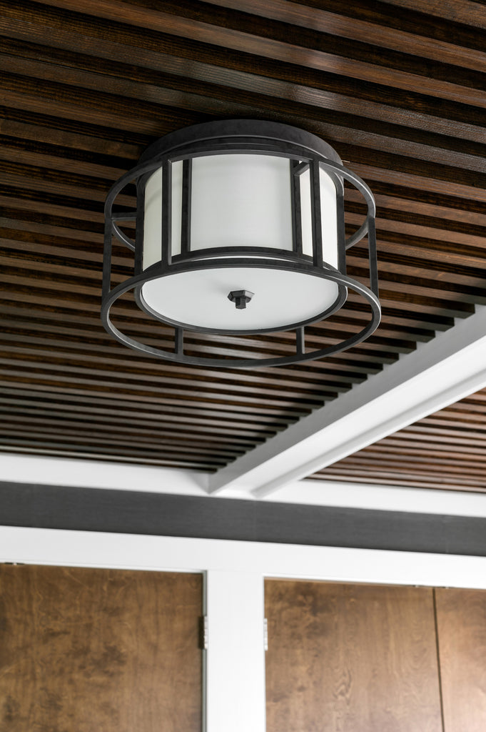 Brian Patrick Flynn Hulton 2 Light Matte Black Flush Mount Crystorama
