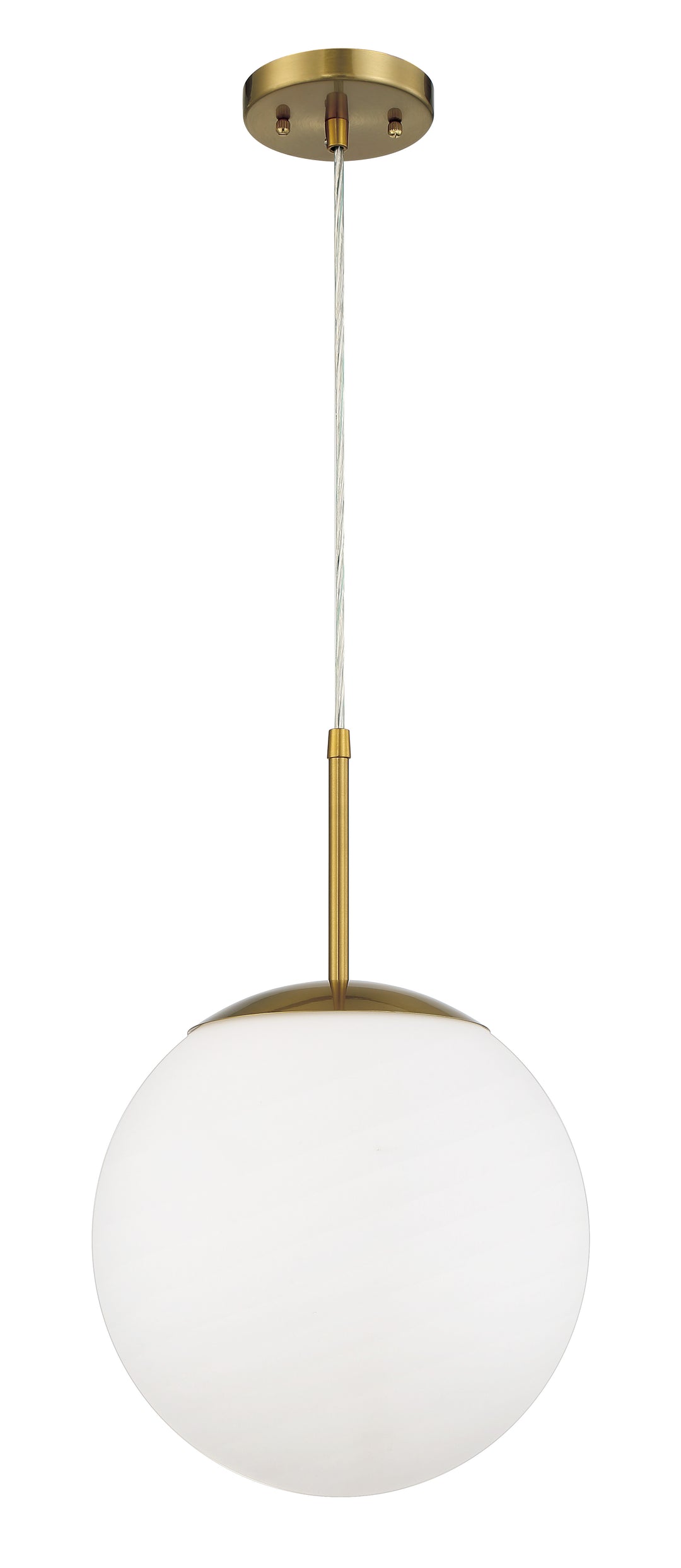 Gaze 1 Light 12" Pendant in Satin Brass (White Glass) CRAFTMADE