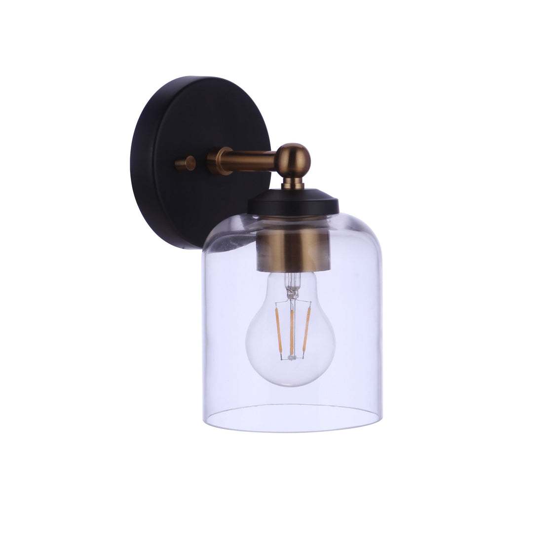 Coppa 1 Light Wall Sconce in Flat Black/Satin Brass CRAFTMADE