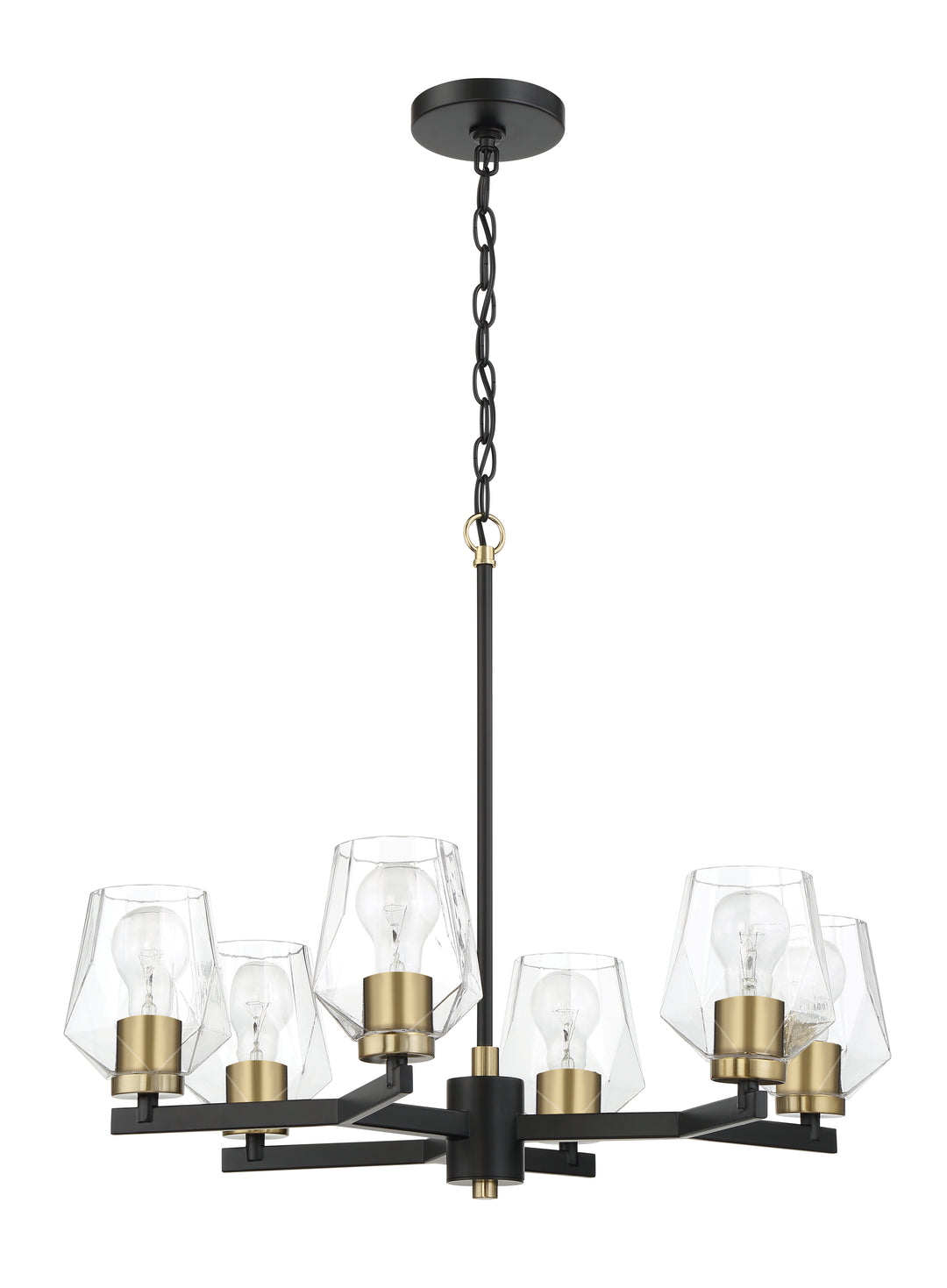 Avante Grand 6 Light Chandelier in Flat Black/Satin Brass CRAFTMADE