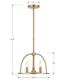 Crystorama Crystorama Abbott 3 Light Vibrant Gold Mini Chandelier