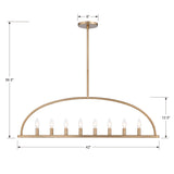 Crystorama Crystorama Abbott 8 Light Vibrant Gold Linear Chandelier