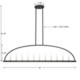 Crystorama Crystorama Abbott 11 Light Black Linear Chandelier