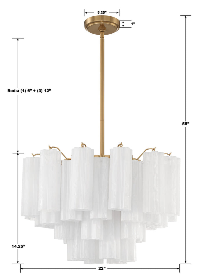 Crystorama Crystorama Addis 9 Light Aged Brass Chandelier
