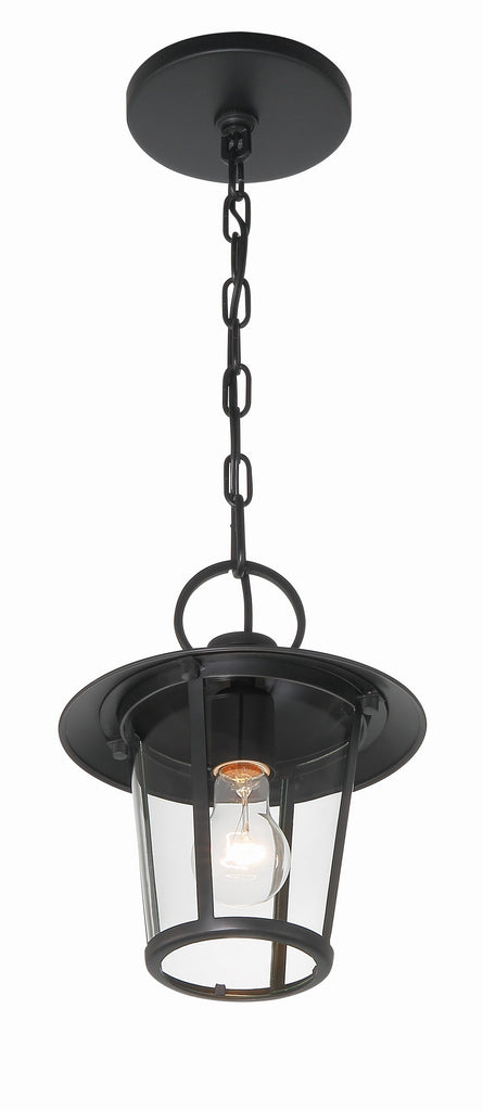 Andover 1 Light Matte Black Outdoor Pendant Crystorama