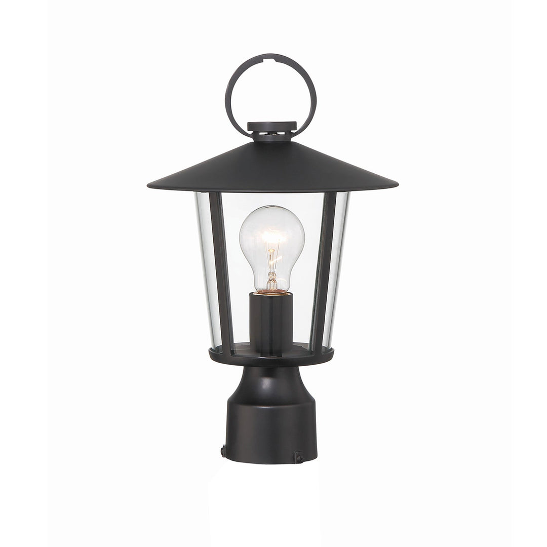 Andover 1 Light Matte Black Outdoor Post Crystorama