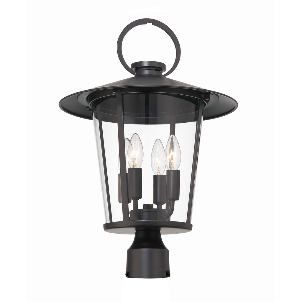 Andover 4 Light Matte Black Outdoor Post Crystorama