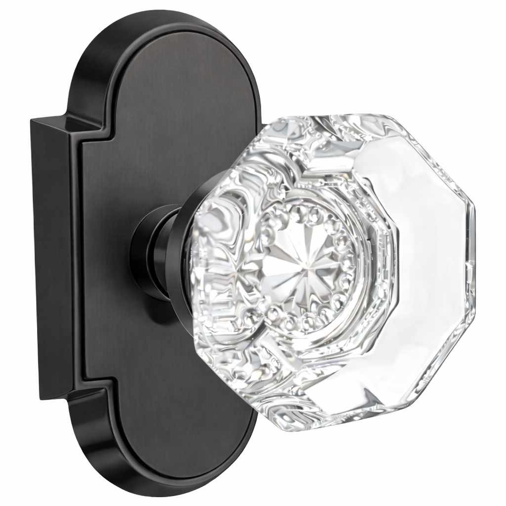 Magnifique® Arched Door Set with Crystal Octagon Knobs (Several Finishes Available)