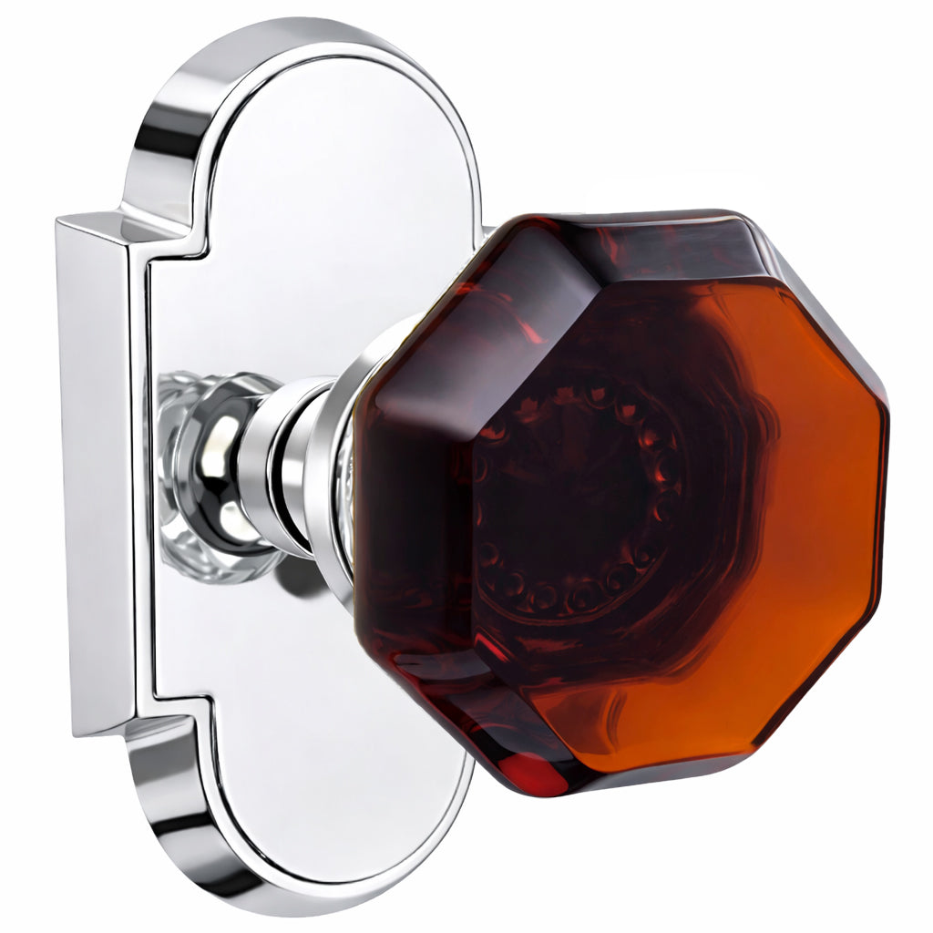Magnifique® Arched Door Set with Amber Glass Knobs (Several Finishes Available)