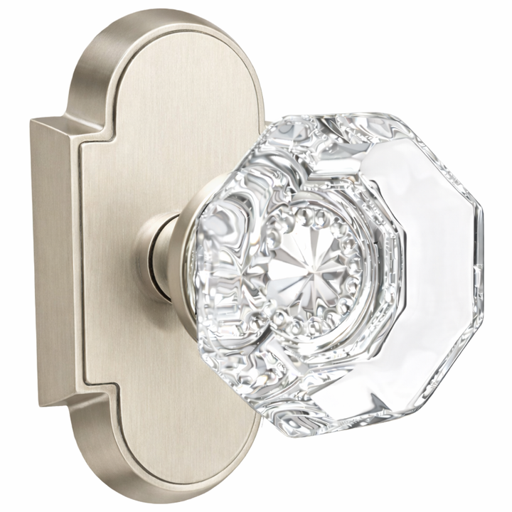 Magnifique® Arched Door Set with Crystal Octagon Knobs (Several Finishes Available)