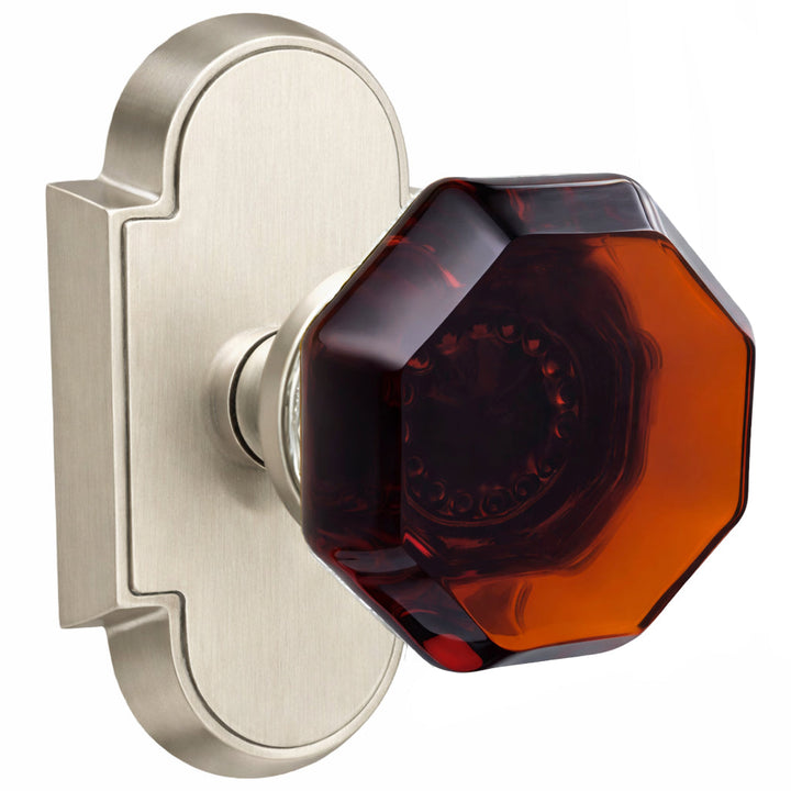 Magnifique® Arched Door Set with Amber Glass Knobs (Several Finishes Available)