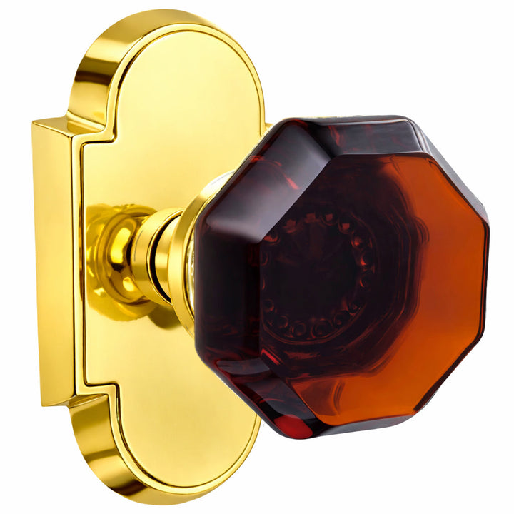 Magnifique® Arched Door Set with Amber Glass Knobs (Several Finishes Available)