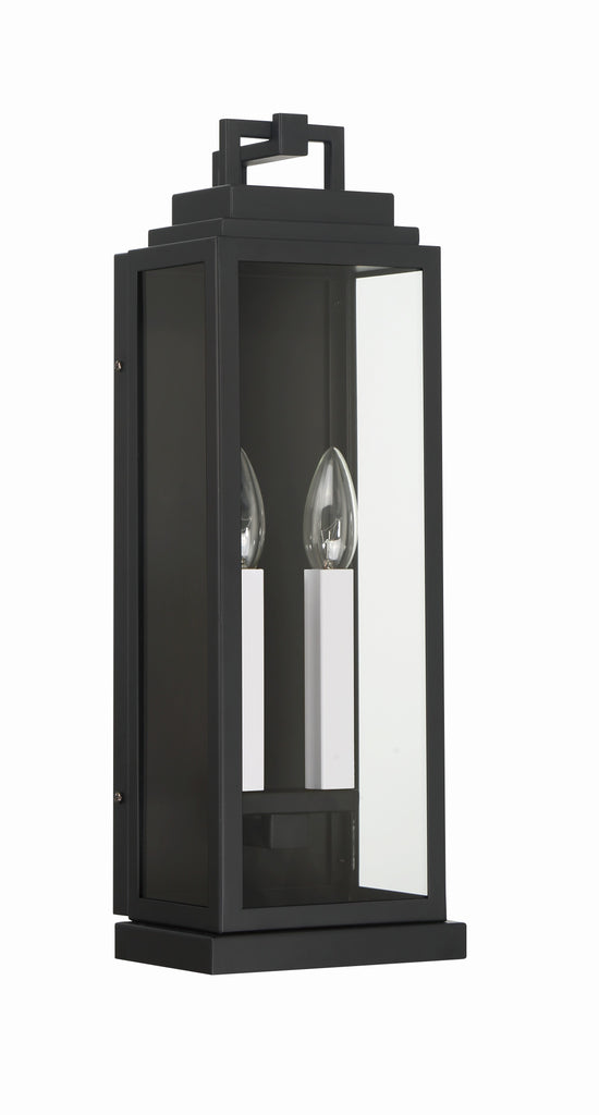 Crystorama Crystorama Aspen 2 Light Matte Black Outdoor Sconce