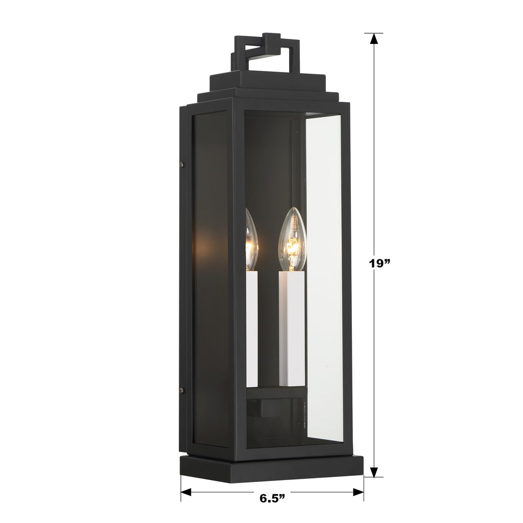 Crystorama Crystorama Aspen 2 Light Matte Black Outdoor Sconce