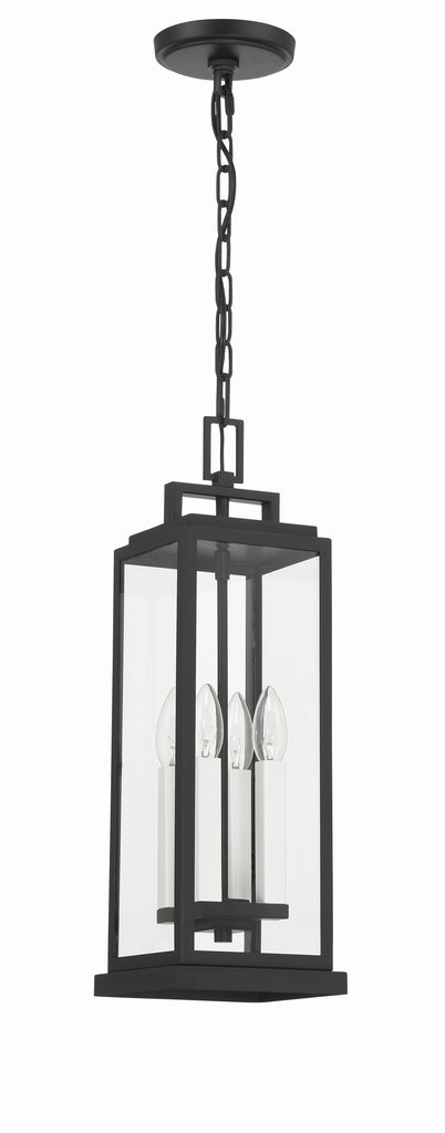 Aspen 4 Light Matte Black Outdoor Pendant Crystorama