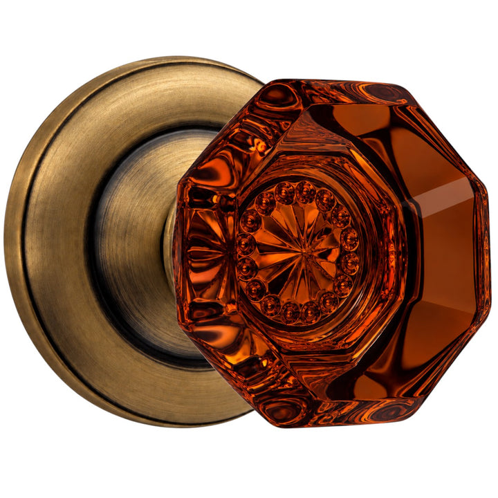 Magnifique® Classic Door Set with Amber Glass Knobs (Several Finishes Available)