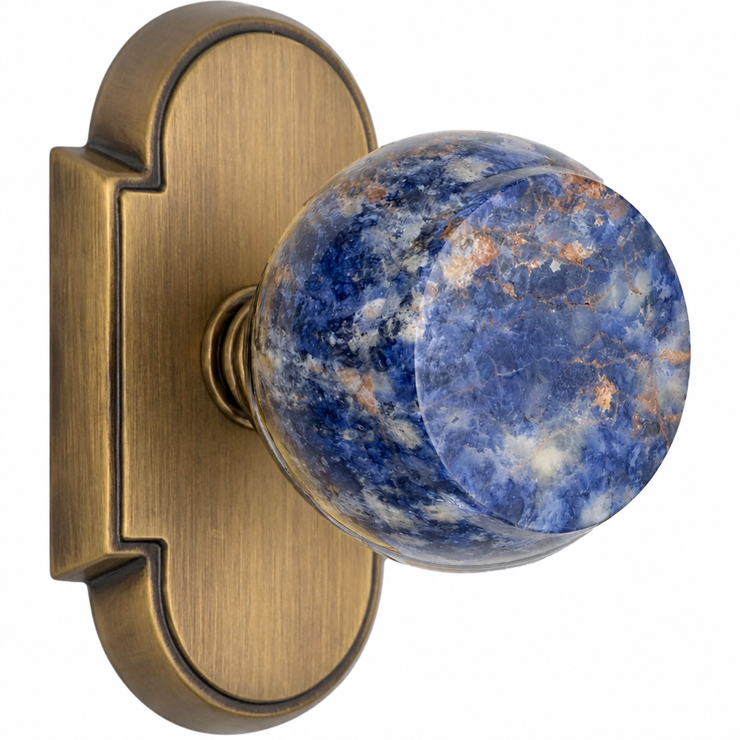 Magnifique® Arched Door Set with Royal Blue Knobs (Several Finishes Available)