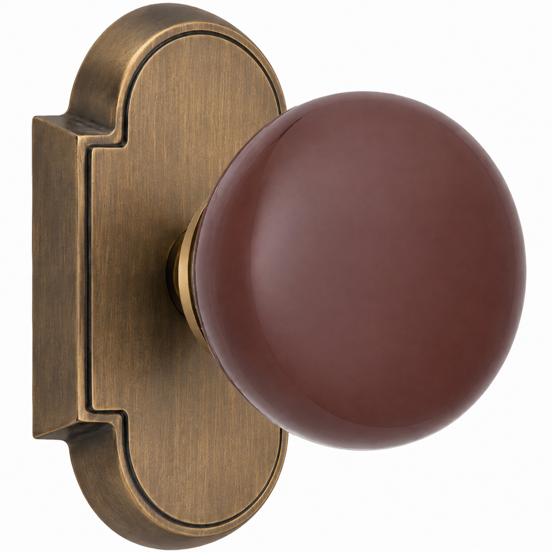 Magnifique® Arched Door Set with Brown Porcelain Knobs (Several Finishes Available)