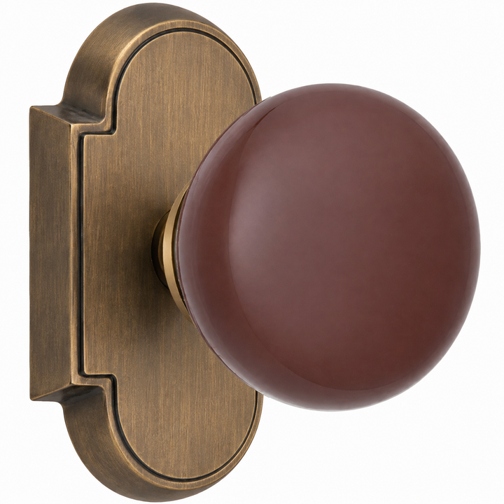 Magnifique® Arched Door Set with Brown Porcelain Knobs (Several Finishes Available)