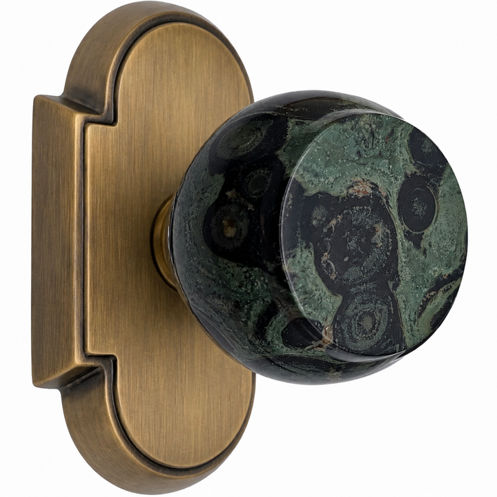 Magnifique® Arched Door Set with Crocodile Jasper Knobs (Several Finishes Available)