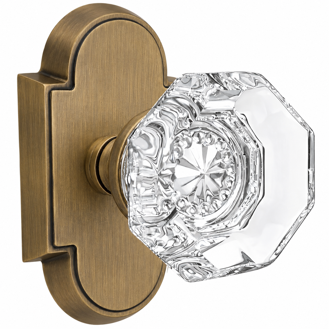 Magnifique® Arched Door Set with Crystal Octagon Knobs (Several Finishes Available)