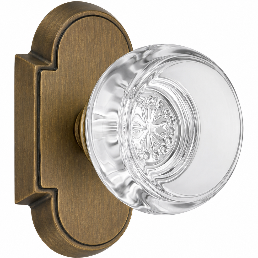 Magnifique® Arched Door Set with Round Crystal Knobs (Several Finishes Available)