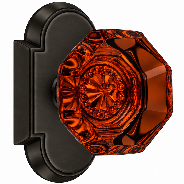 Magnifique® Arched Door Set with Amber Glass Knobs (Several Finishes Available)
