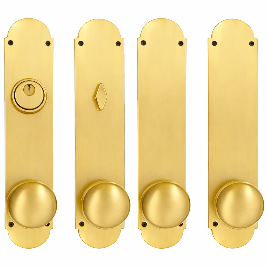 Traditional Style Double Door Deadbolt Entryway Set (Several Finishes Available)