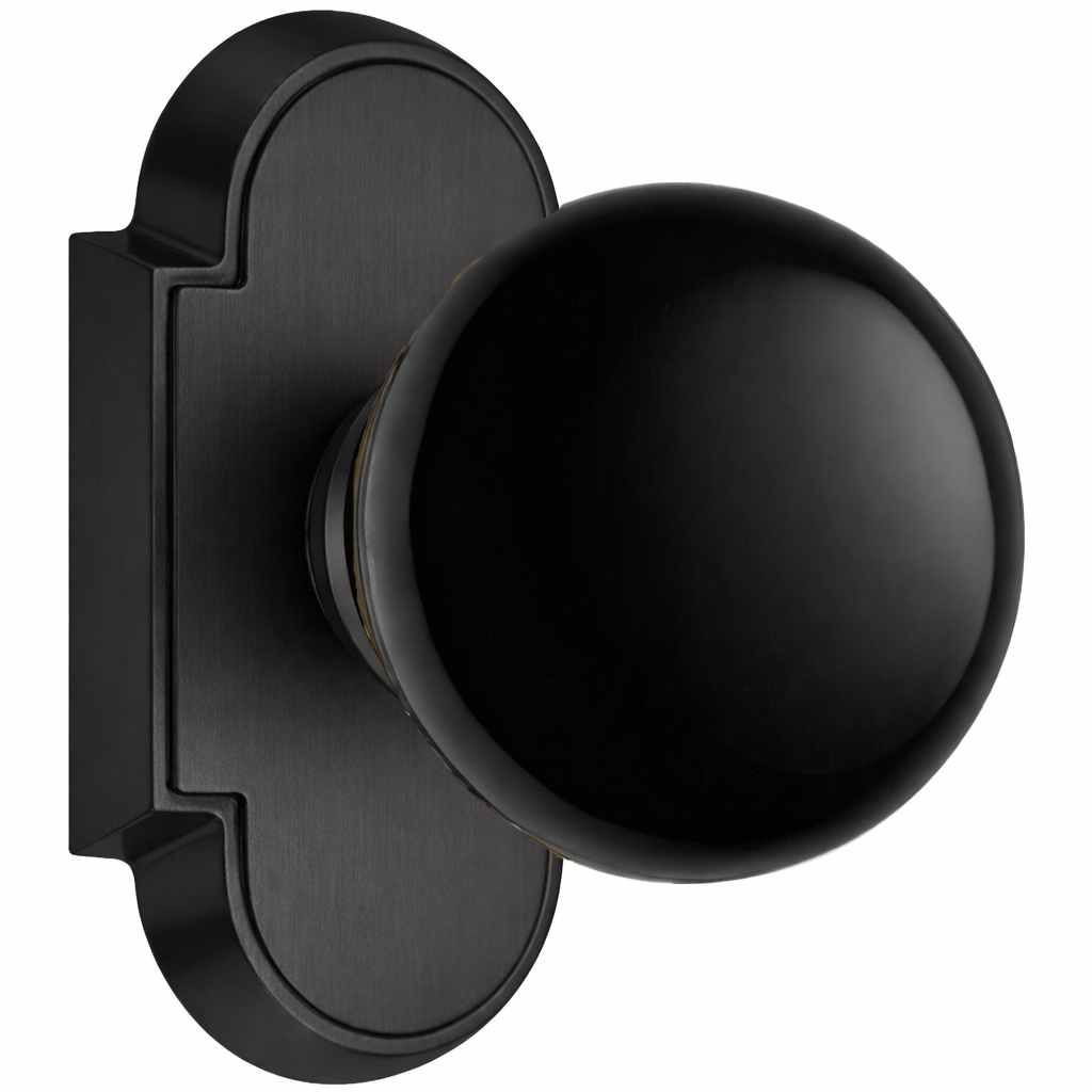 Magnifique® Arched Door Set with Black Porcelain Knobs (Several Finishes Available)