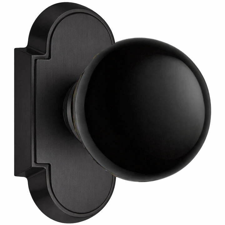 Magnifique® Arched Door Set with Black Porcelain Knobs (Several Finishes Available)