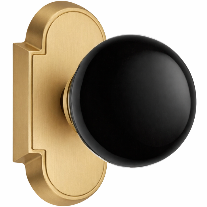 Magnifique® Arched Door Set with Black Porcelain Knobs (Several Finishes Available)