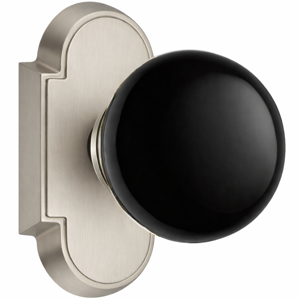 Magnifique® Arched Door Set with Black Porcelain Knobs (Several Finishes Available)