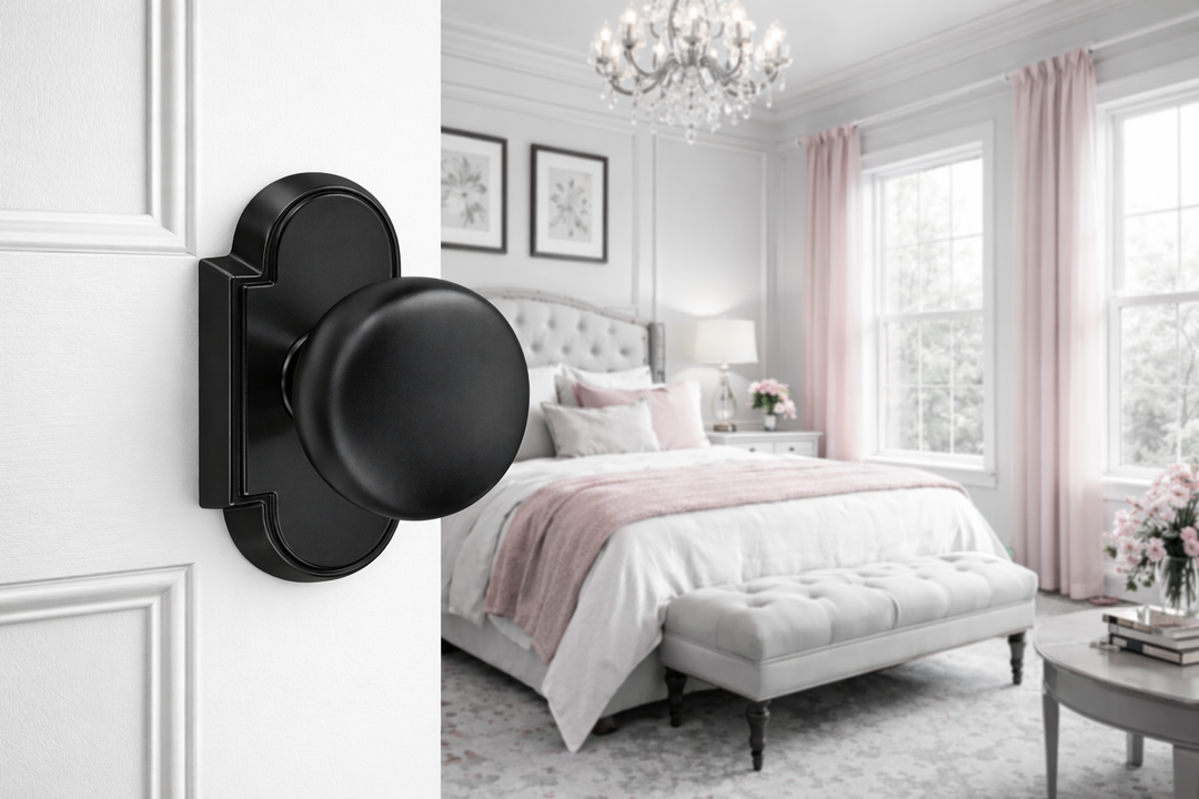 Magnifique® Arched Door Set with Brass Round Knobs (Several Finishes Available)