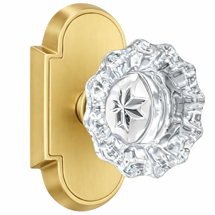 Magnifique® Arched Door Set with Crystal Fluted Knobs (Several Finishes Available)