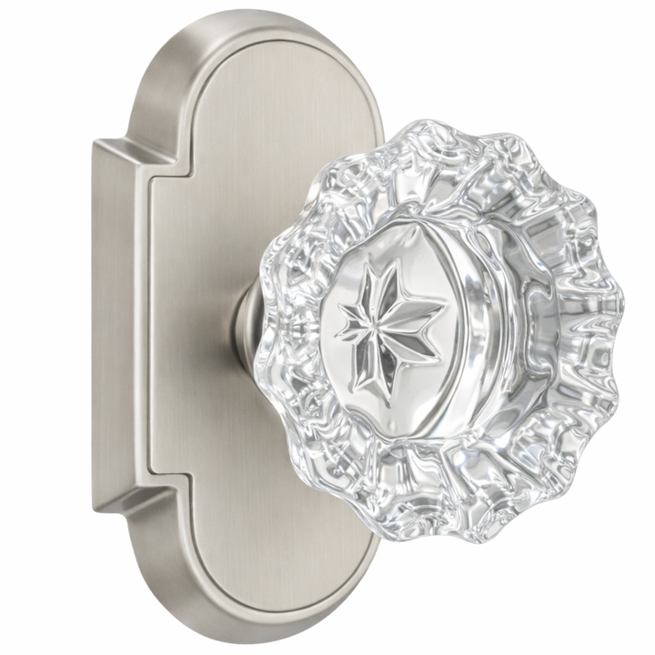 Magnifique® Arched Door Set with Crystal Fluted Knobs (Several Finishes Available)