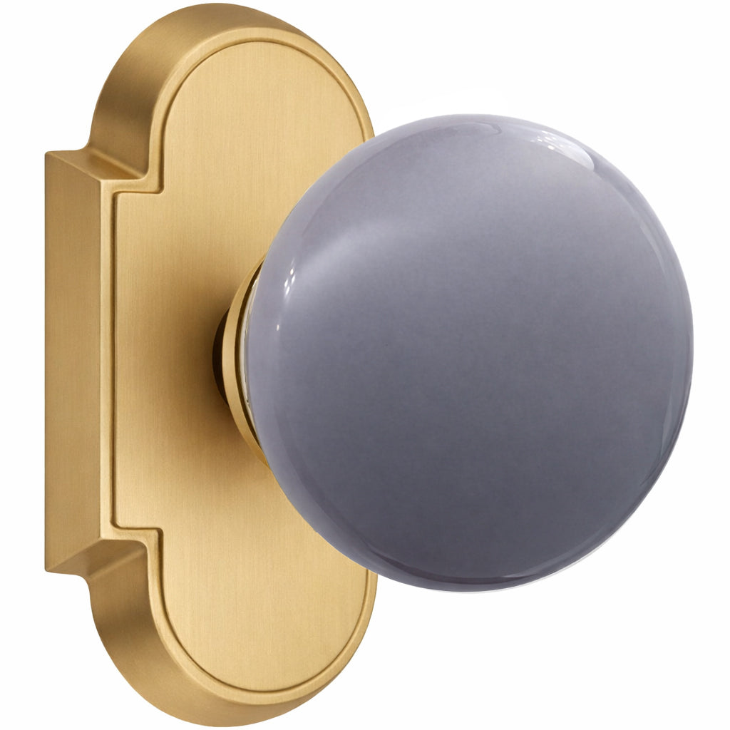 Magnifique® Arched Door Set with Gray Porcelain Knobs (Several Finishes Available)