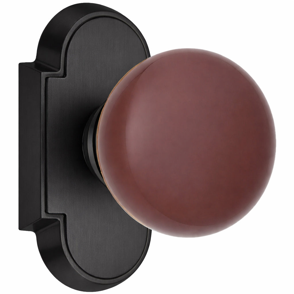 Magnifique® Arched Door Set with Brown Porcelain Knobs (Several Finishes Available)