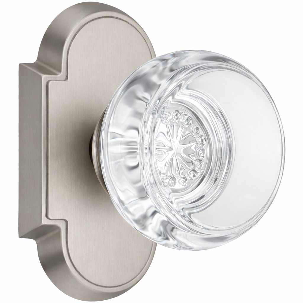 Magnifique® Arched Door Set with Round Crystal Knobs (Several Finishes Available)