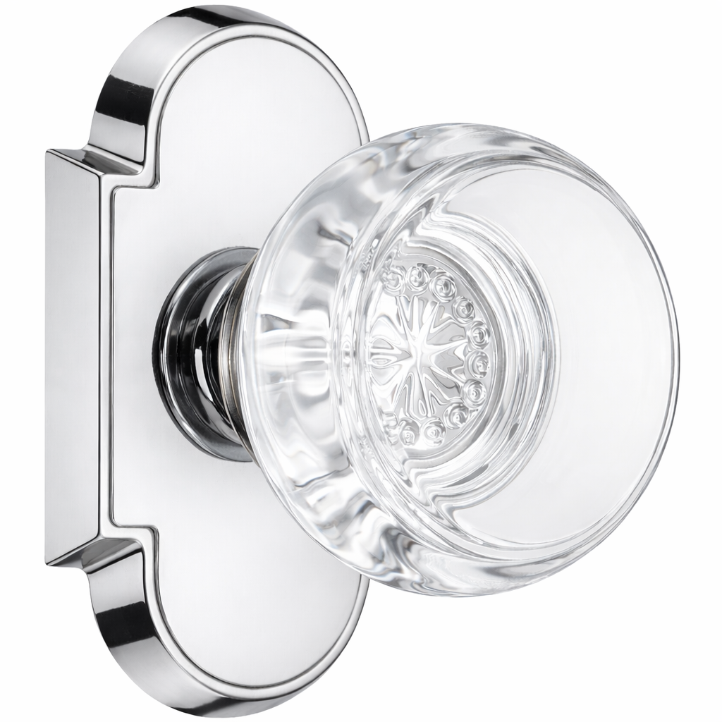 Magnifique® Arched Door Set with Round Crystal Knobs (Several Finishes Available)
