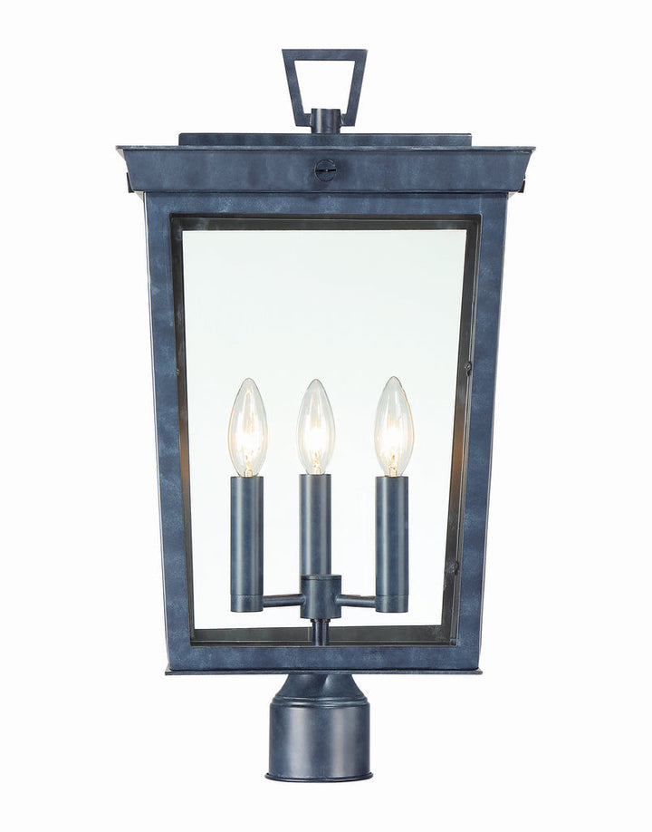 Belmont 3 Light Graphite Outdoor Post Crystorama