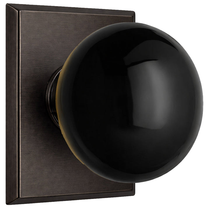 Magnifique® Rectangular Door Set with Black Porcelain Knobs (Several Finishes Available)