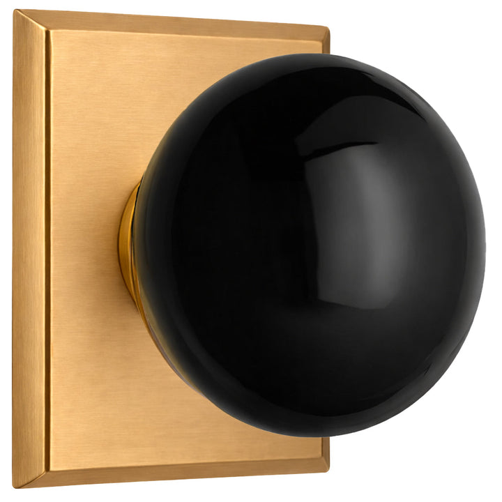 Magnifique® Rectangular Door Set with Black Porcelain Knobs (Several Finishes Available)