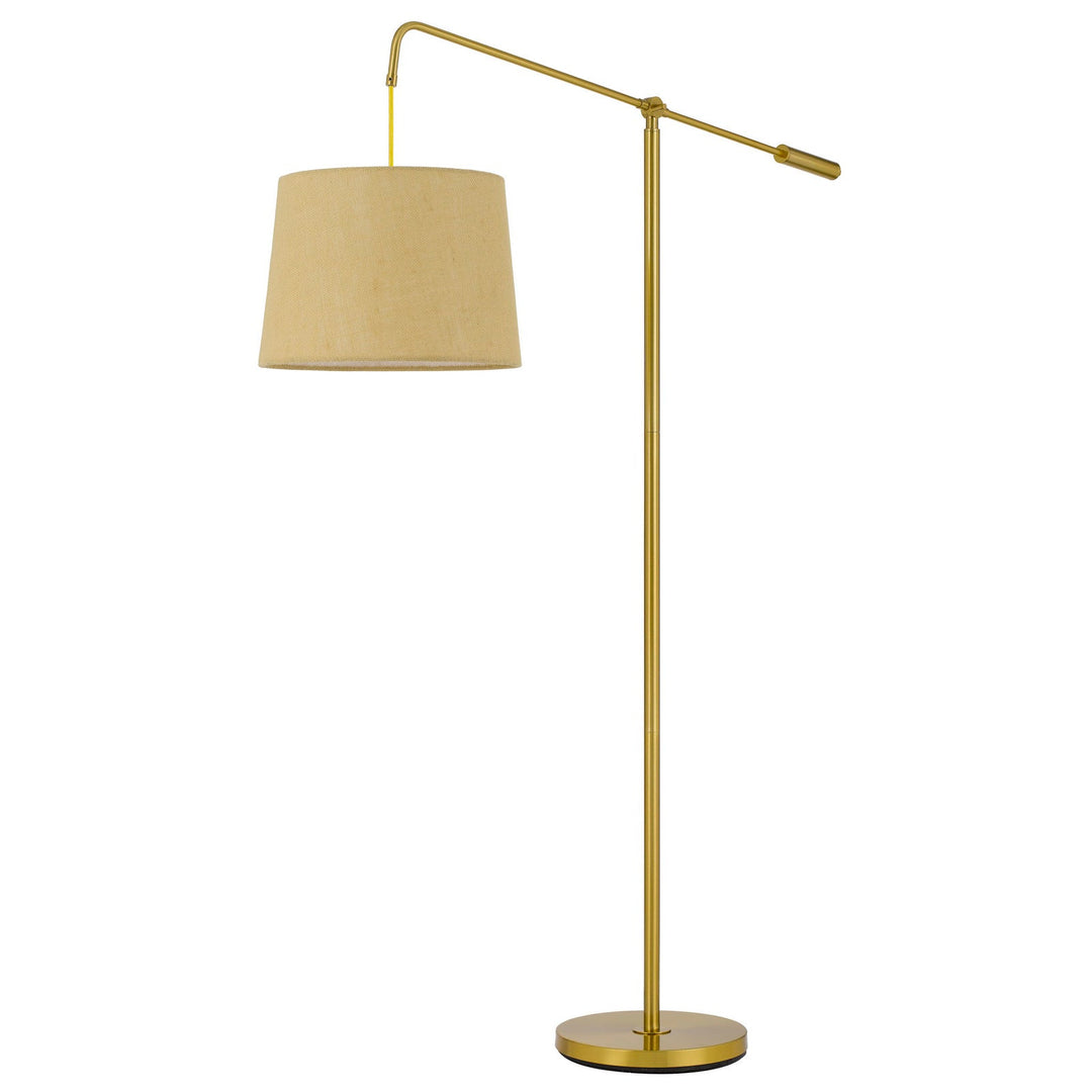 FISHING ROD ADJUSTABLE METAL FLOOR LAMP WITH BURLAP SHADE Cal Lighting