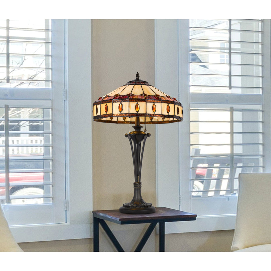 60W X 2 TIFFANY TABLE LAMP Cal Lighting