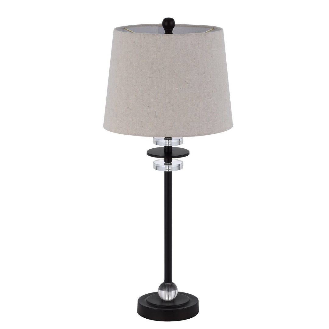 60W SITKA BUFFET LAMP WITH CRYSTAL ACCENT FONT AND HARDBACK TAPER DRUM FABRIC SHADE (SOLD AS PAIRS) Cal Lighting