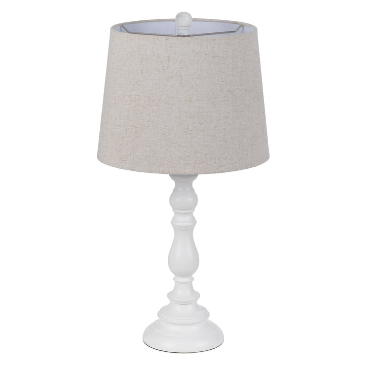 60W CHESTER RESIN TABLE LAMP WITH HARDBACK TAPER DRUM FABRIC SHADE (SOLD AS PAIRS) Cal Lighting