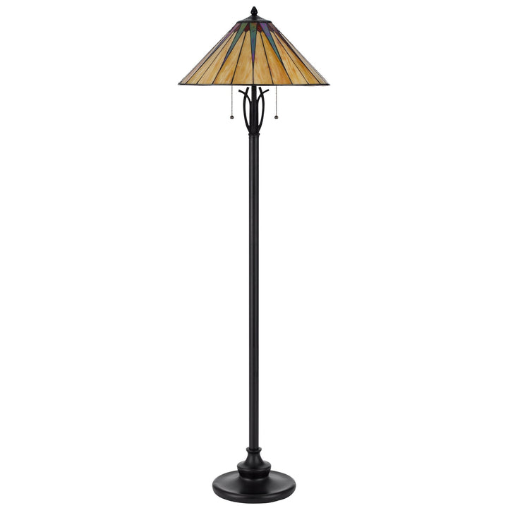 60W X 2 METAL/RESIN TIFFANY TABLE LAMP WITH PULL CHAIN SWITCHES Cal Lighting