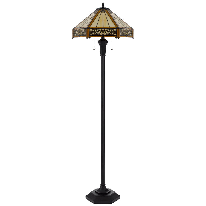 60W X 2 METAL/RESIN TIFFANY TABLE LAMP WITH PULL CHAIN SWITCHES Cal Lighting