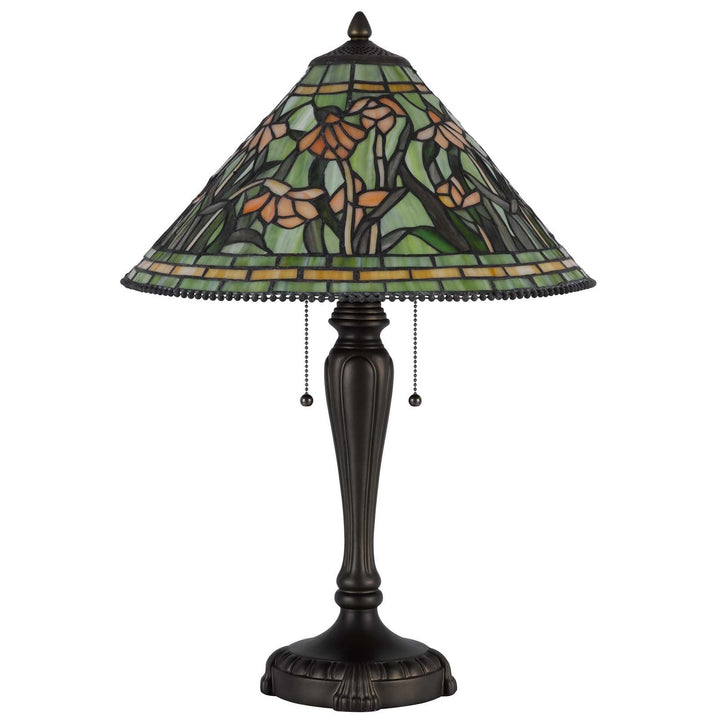 60W X 2 MILWOOD TIFFANY TABLE LAMP Cal Lighting